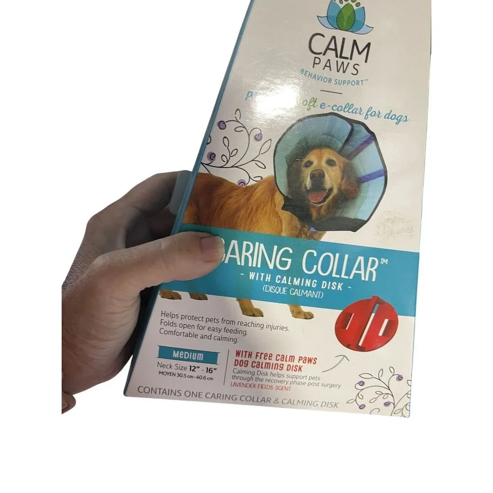 Calm Paws Dog Caring Soft Collar W/Calming Disk (Medium) Neck Size 12